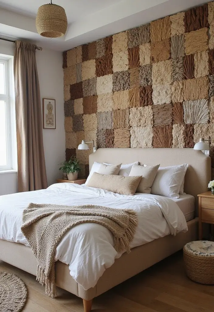 30 Bedroom Headboard Wall Ideas That Make a Bold Statement - 18. Recycled Materials Creations