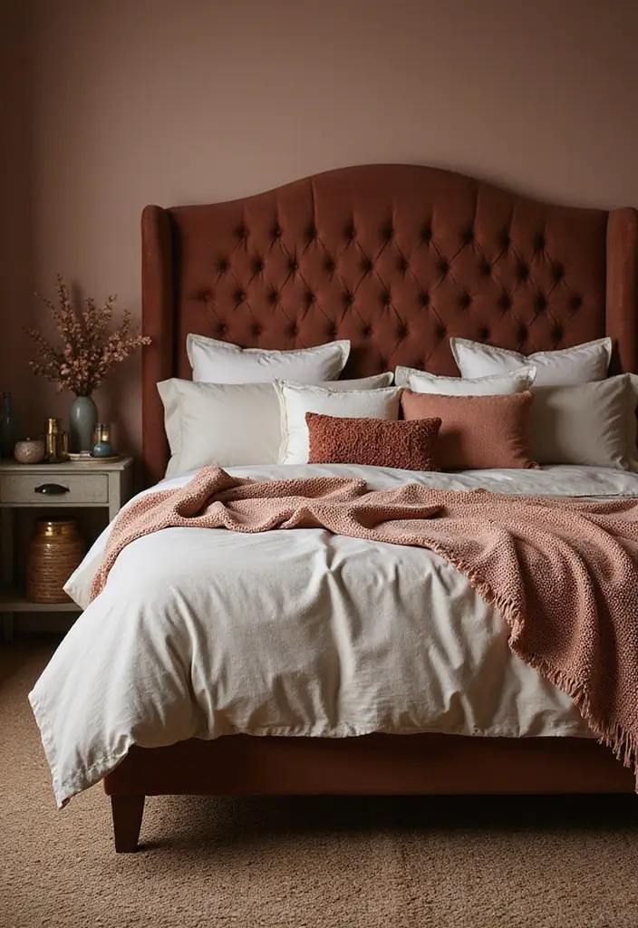 30 Bedroom Headboard Wall Ideas That Make a Bold Statement - 21. Velvet Headboards