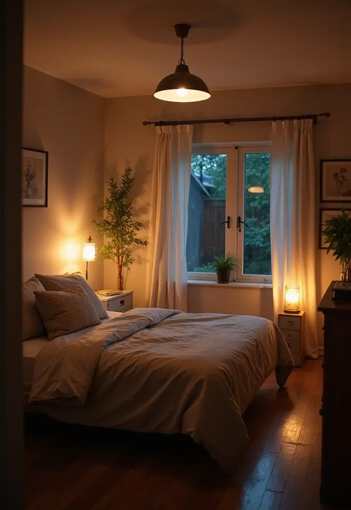 30 Bedroom Ideas for Small Spaces That Maximize Function & Style - 19. Layered Lighting