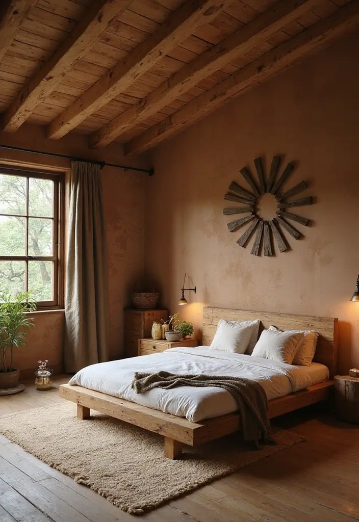 30 Brown Wall Bedroom Ideas That Bring Earthy Elegance - 20. Natural Wood Accents