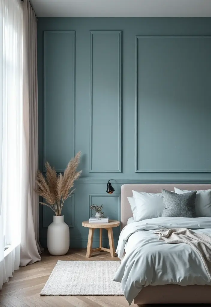 30 Dusty Blue Bedroom Ideas That Feel Calm & Sophisticated - 11. Textured Accent Walls