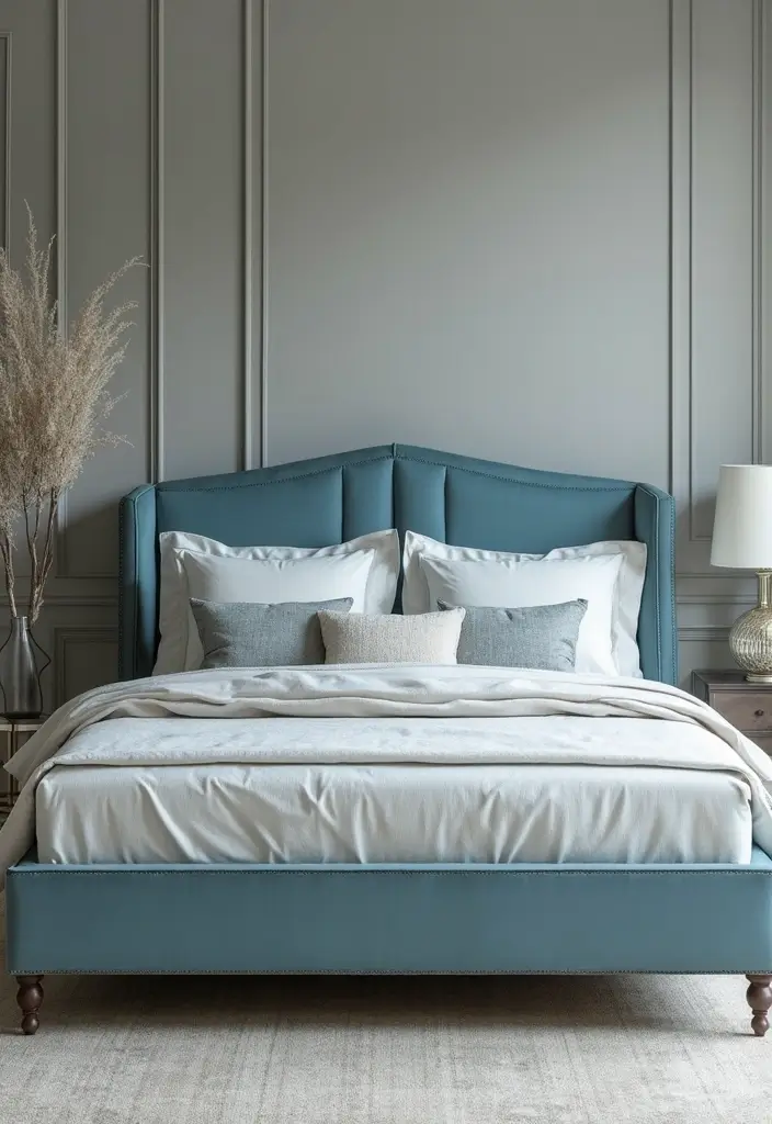 30 Dusty Blue Bedroom Ideas That Feel Calm & Sophisticated - 16. Dusty Blue Bed Frames