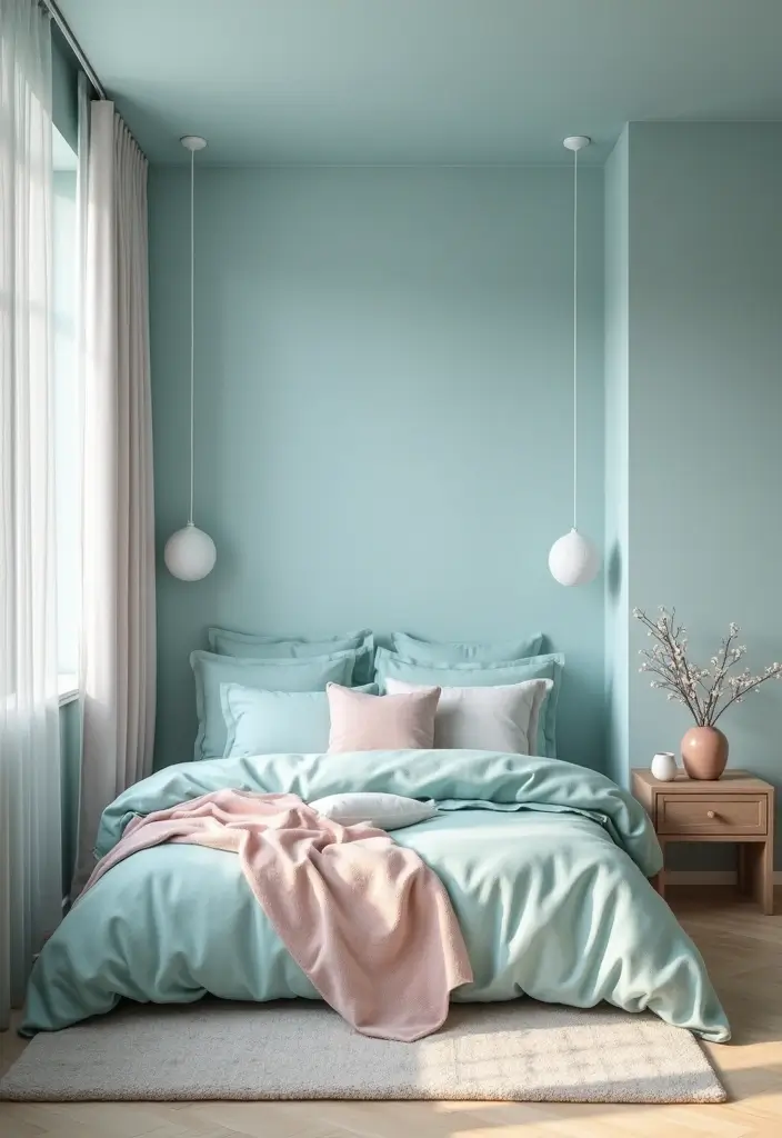 30 Dusty Blue Bedroom Ideas That Feel Calm & Sophisticated - 25. Dusty Blue and Pastel Combinations