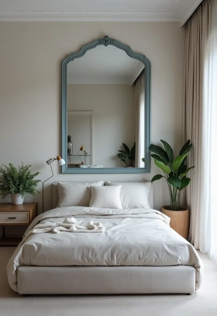30 Dusty Blue Bedroom Ideas That Feel Calm & Sophisticated - 27. Dusty Blue Mirrors