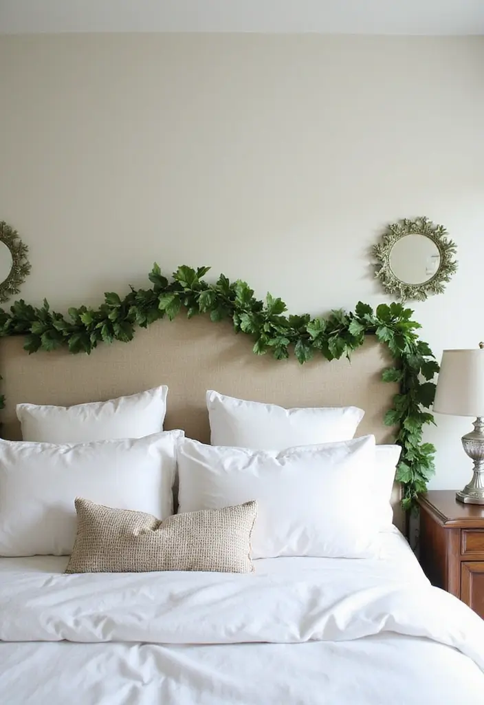 30 Fake Ivy Decor Bedroom Ideas That Bring Nature Inside - 17. Ivy-Embellished Headboard