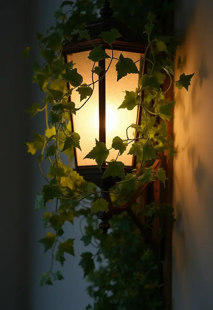 30 Fake Ivy Decor Bedroom Ideas That Bring Nature Inside - 30. Faux Ivy for Dramatic Lighting