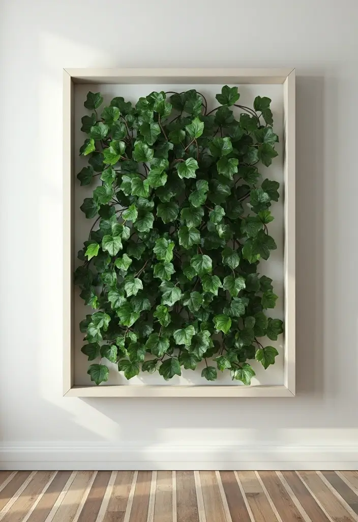 30 Fake Ivy Decor Bedroom Ideas That Bring Nature Inside - 6. Ivy Frame for Wall Art