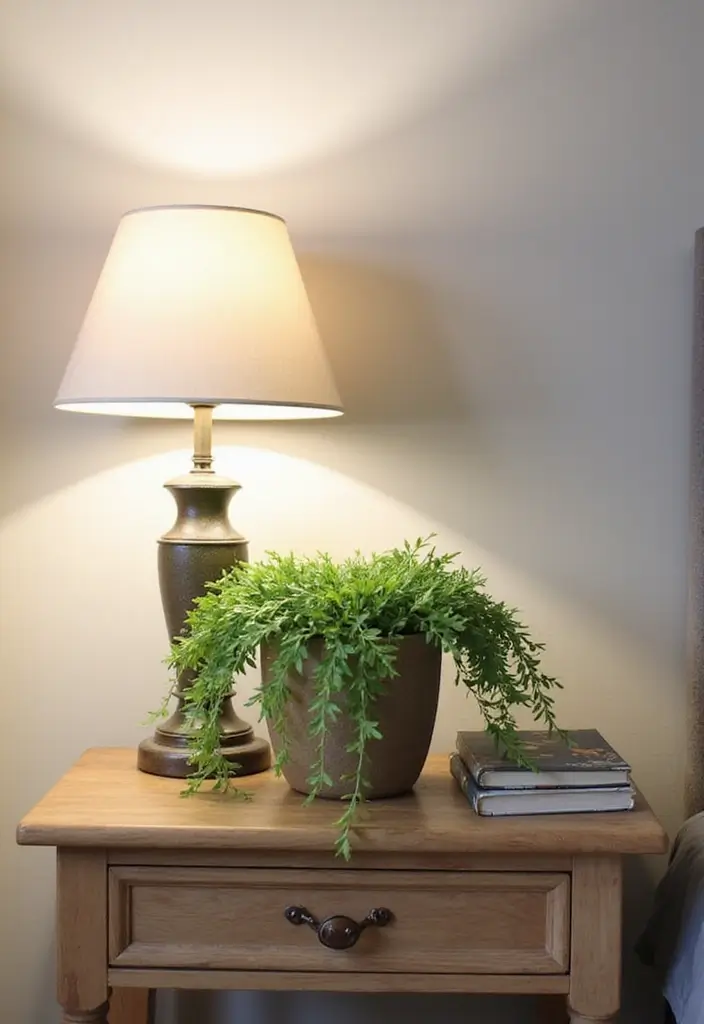 30 Fake Ivy Decor Bedroom Ideas That Bring Nature Inside - 7. Ivy on the Nightstand