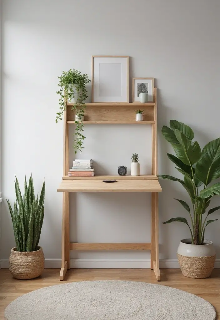 30 Folding Study Table Ideas Bedroom That Save Space Smartly - 1. Wall-Mounted Folding Desk