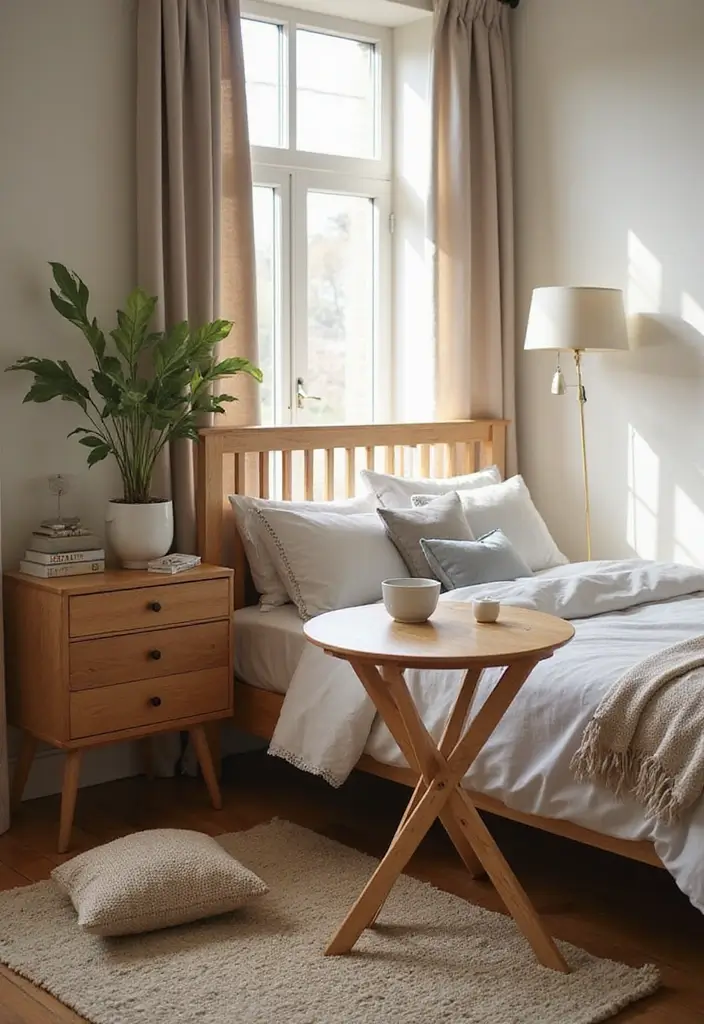 30 Folding Study Table Ideas Bedroom That Save Space Smartly - 26. Round Folding Table