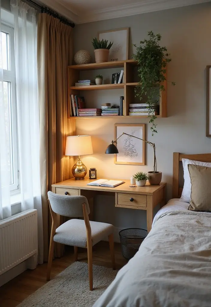 30 Folding Study Table Ideas Bedroom That Save Space Smartly - 3. Compact Corner Study Table