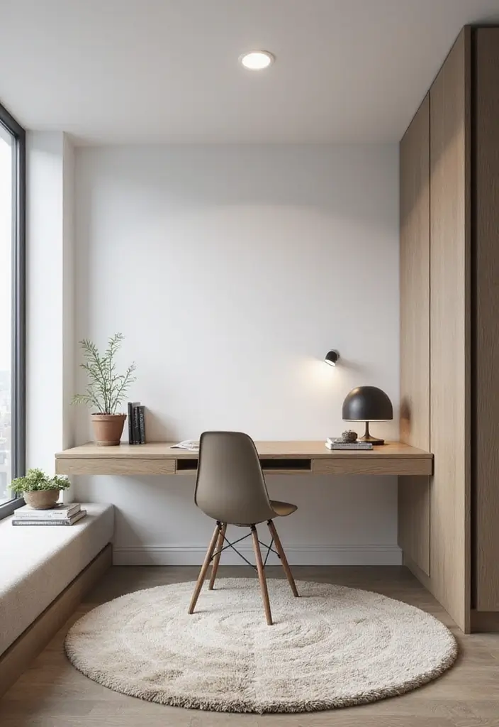 30 Folding Study Table Ideas Bedroom That Save Space Smartly - 6. Minimalist Floating Desk