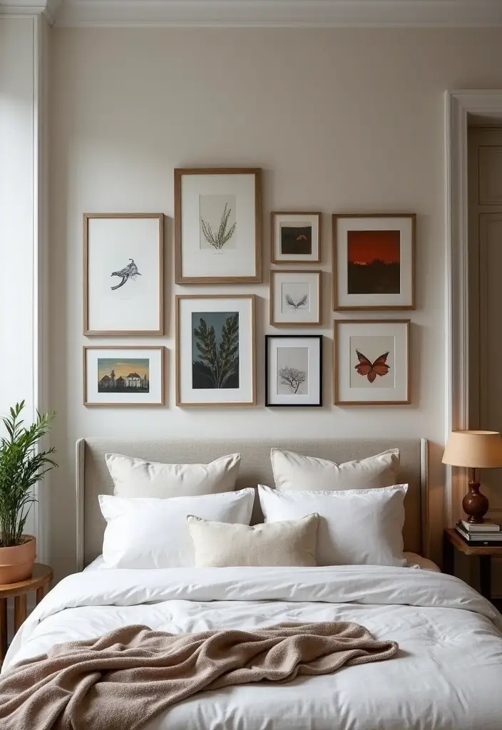 30 Luxury Bedroom Design Ideas That Exude Elegance & Class - 16. Personal Art Collection