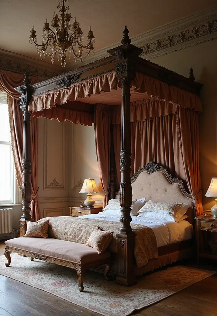 30 Modern Victorian Bedroom Ideas That Blend Old and New Perfectly - 23. Elegant Canopy Beds