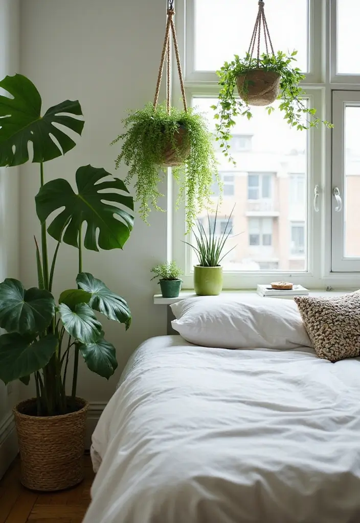 30 Modern Victorian Bedroom Ideas That Blend Old and New Perfectly - 27. Indoor Plants for Freshness