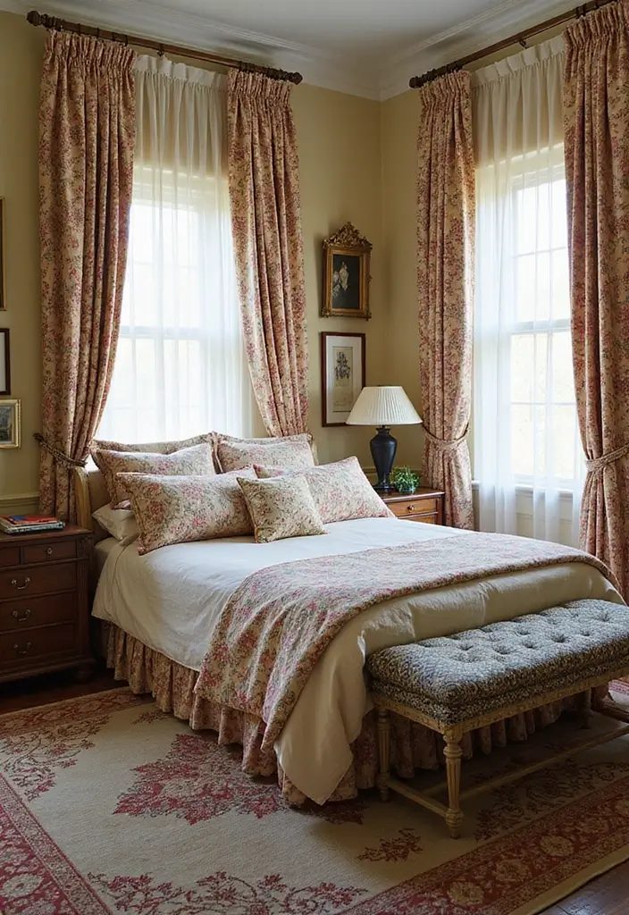 30 Modern Victorian Bedroom Ideas That Blend Old and New Perfectly - 9. Mixing Patterns