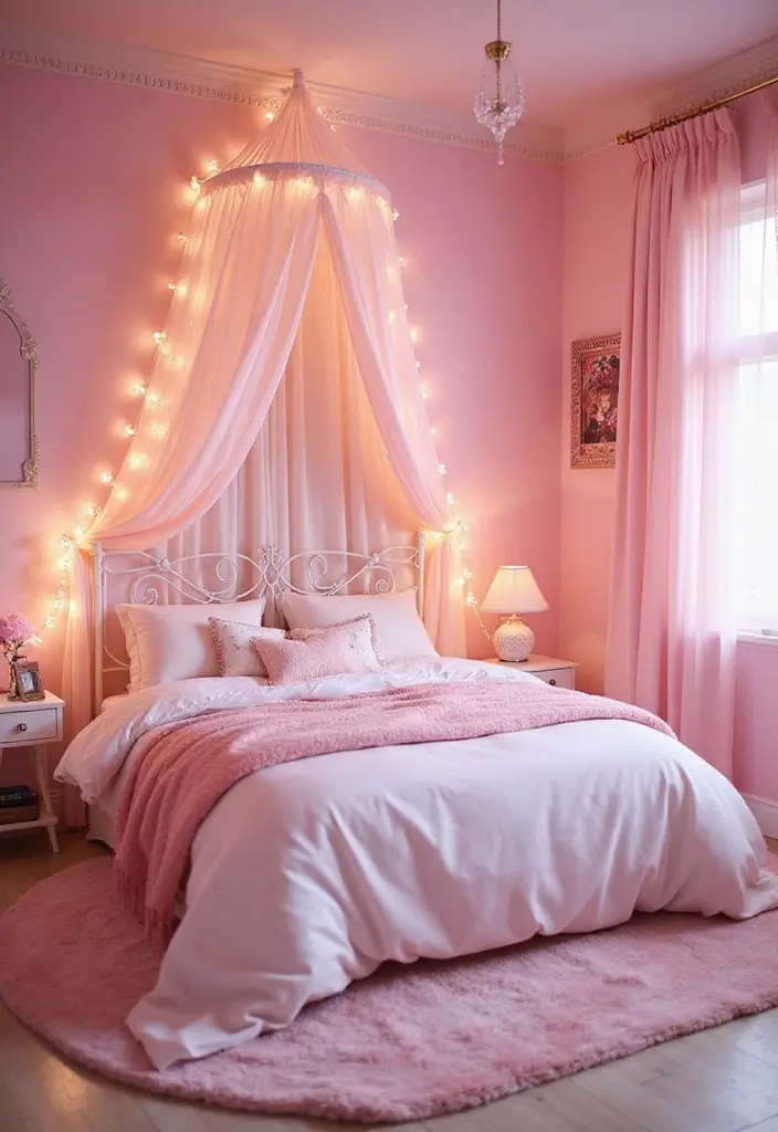 30 Pink Bedroom Ideas for Kids That Are Adorable and Playful - 14. Magical Fairy Wonderland