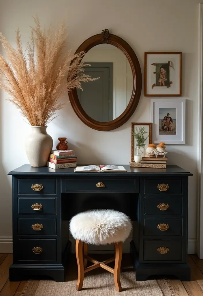 30 Vanity Ideas Bedroom Black That Add Bold Glamour - 30. Personalized Touches