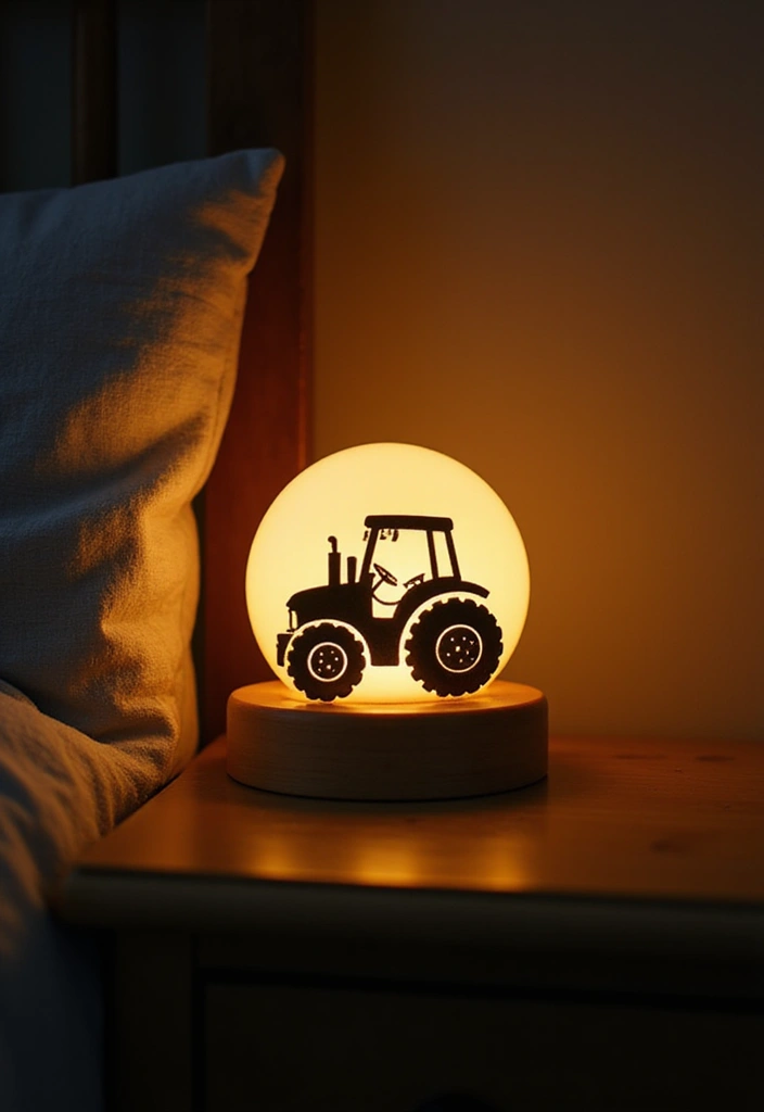 25 Tractor Bedroom Ideas for Little Boys Who Love Wheels - 13. Tractor-Themed Nightlight 1