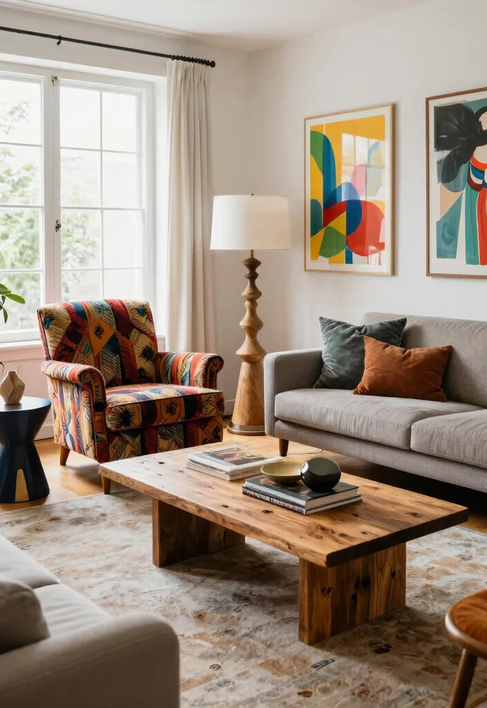 15 Artsy Living Room Ideas: Creative, Bold, and Expressive - 4. Unique Furniture Pieces 1
