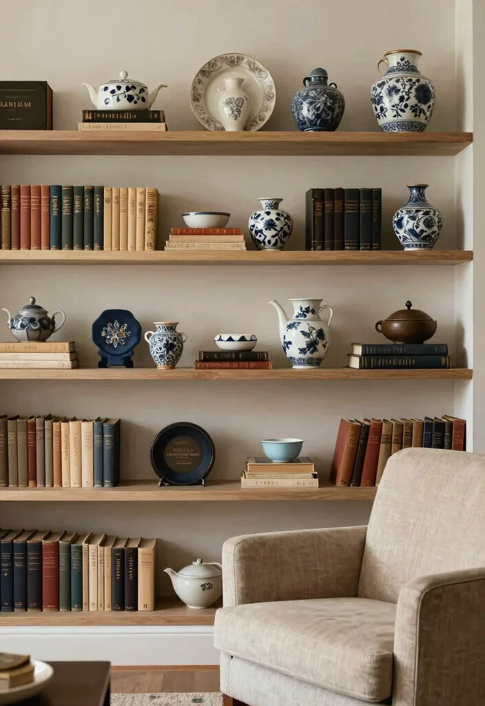 15 Artsy Living Room Ideas: Creative, Bold, and Expressive - 6. Curated Collections 1