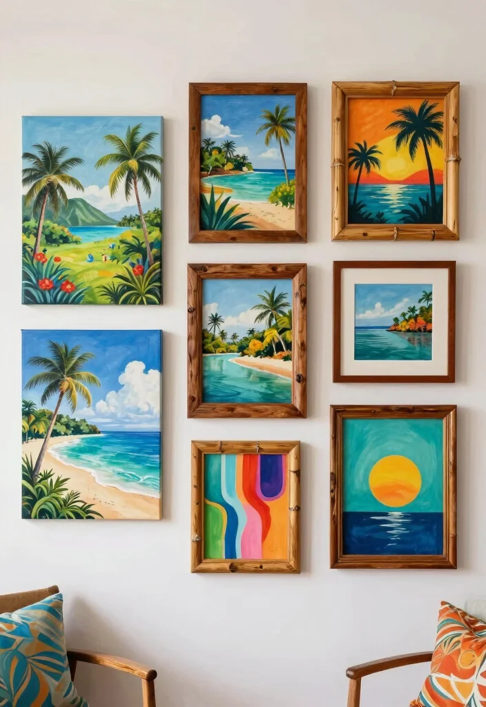 15 Caribbean Living Room Ideas: Colorful Breezy Style - 3. Vibrant Wall Art 1