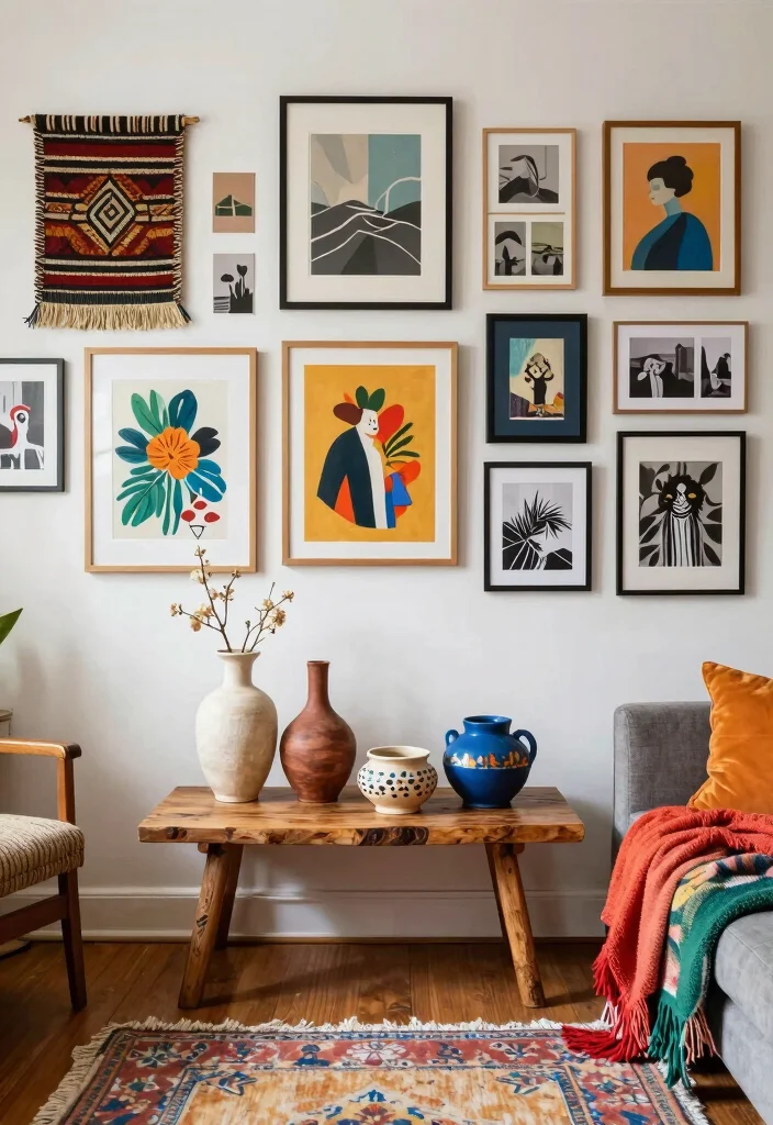 15 Hippie Living Room Ideas Free Spirited and Warm - 4. Eclectic Accessories 1