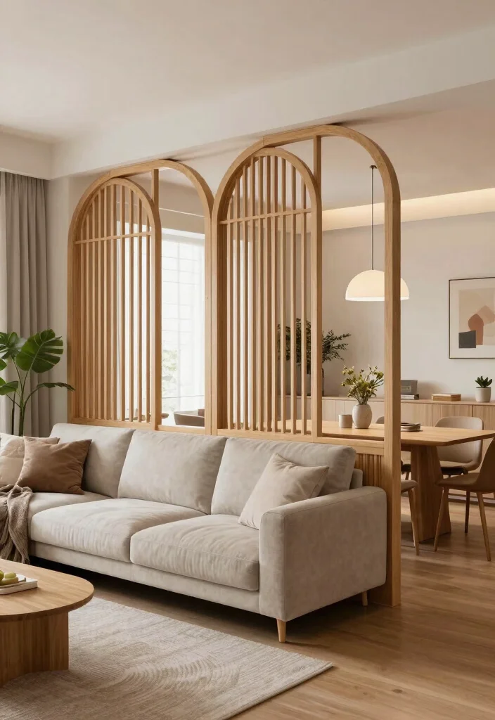 15 Living Room Arch Design Ideas: Elegant Architectural Touch - 13. Arched Dividers 1