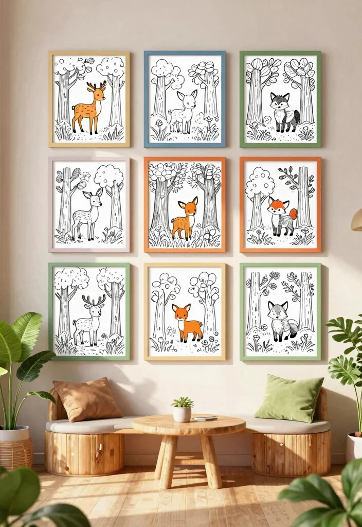 15 Living Room Coloring Page Ideas for Fun Creative Decor - 1. Whimsical Woodland Scenes 1
