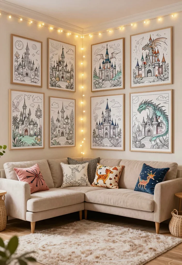 15 Living Room Coloring Page Ideas for Fun Creative Decor - 4. Fantasy Landscapes 1