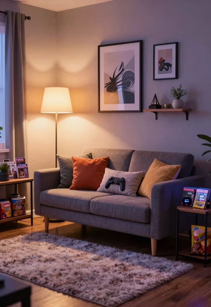 15 Living Room Gaming Ideas: Cool Functional Setups - 7. Cozy Gaming Nooks 1