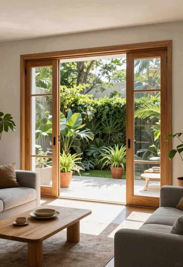 15 Living Room Patio Doors Ideas for Bright Indoor-Outdoor Flow - 1. Bi-Fold Doors for a Wide Opening 1