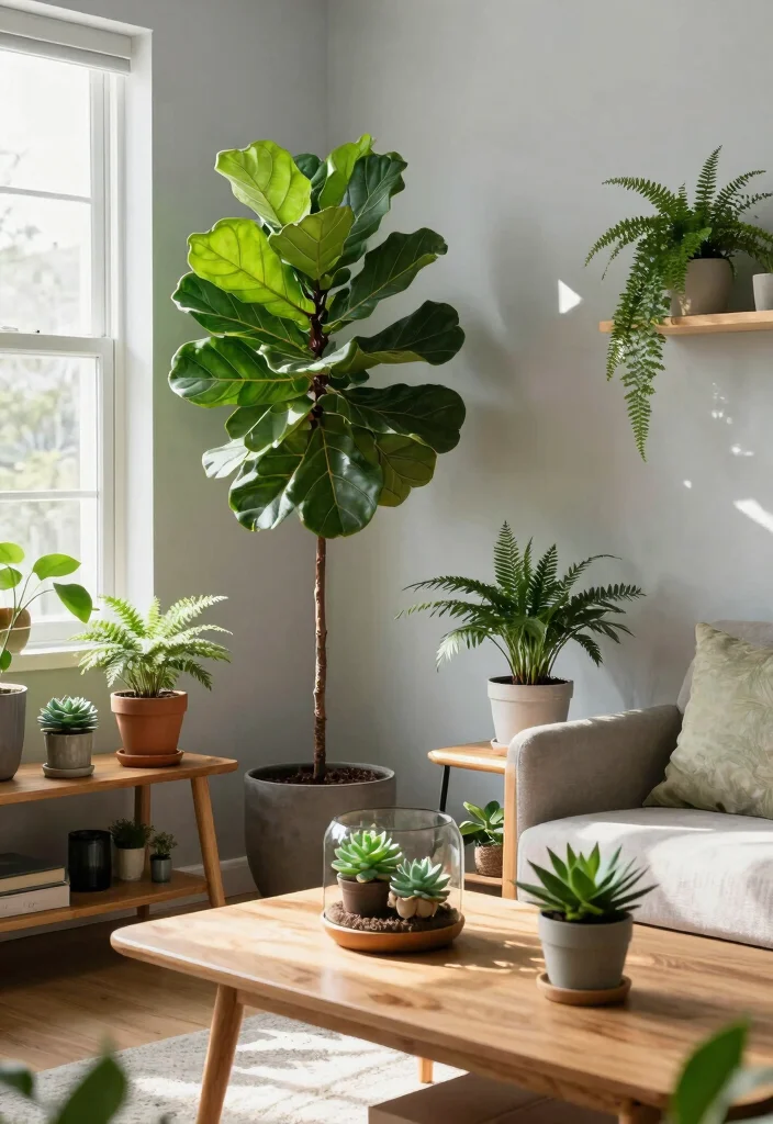 15 Living Room With No TV Ideas: Calm Conversation-Focused Spaces - 5. Natural Elements and Indoor Plants 1