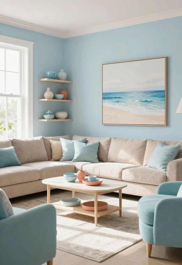 15 Nautical Living Room Ideas Fresh Coastal Charm - 5. Coastal Color Palette 1