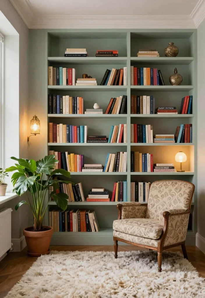 16 Alcove Living Room Ideas: Cozy, Smart, and Stylish - 1. Built-In Bookshelf Alcove 1