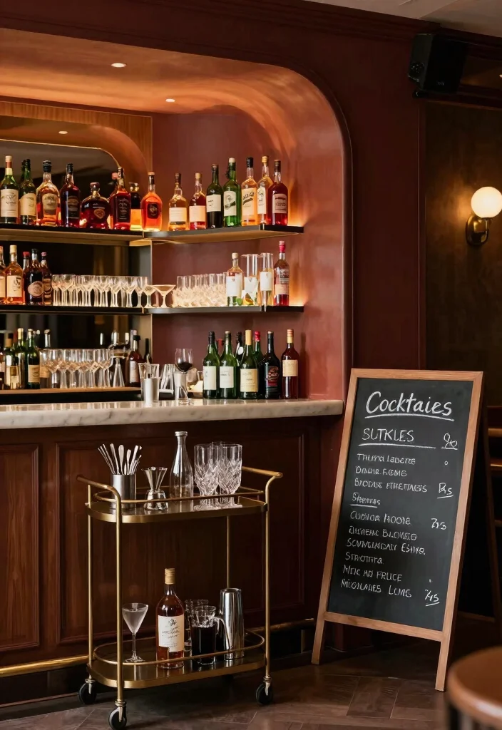 16 Alcove Living Room Ideas: Cozy, Smart, and Stylish - 8. Chic Alcove Bar 1