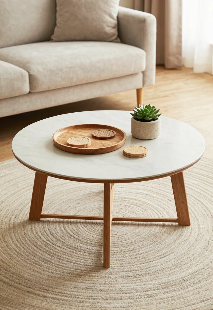 16 Circle Living Room Ideas: Unique Flowing Layouts - 14. The Charm of Circular Accents in Accessories 1