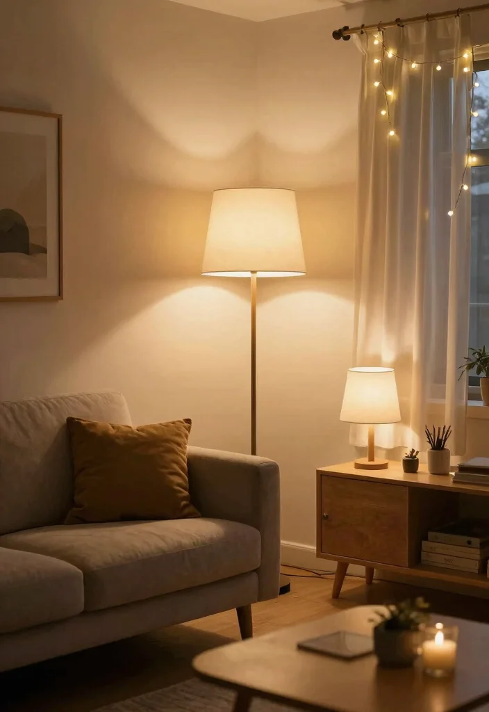 16 Downstairs Living Room Ideas: Cozy Practical Layouts - 10. Creative Lighting Options 1