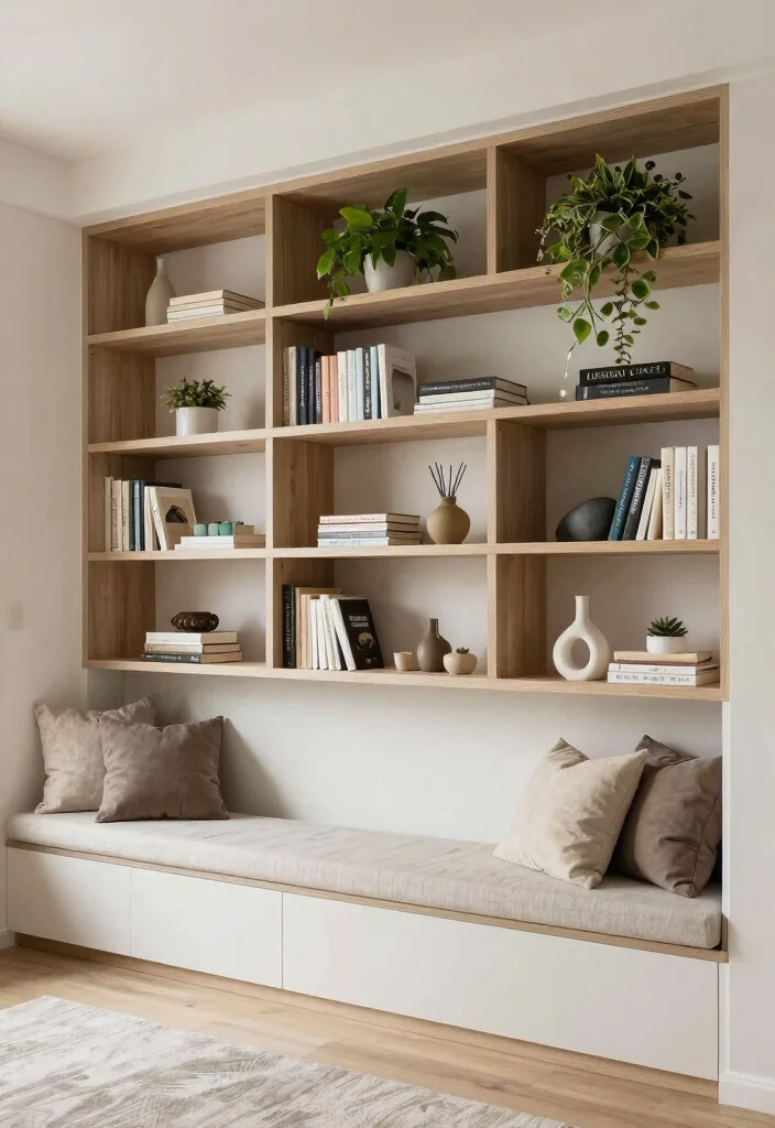 16 Downstairs Living Room Ideas: Cozy Practical Layouts - 11. Practical Built-In Furniture 1