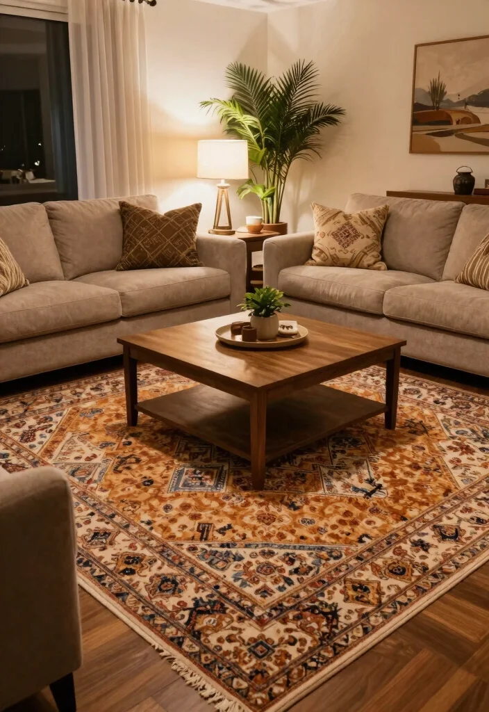 16 Downstairs Living Room Ideas: Cozy Practical Layouts - 5. Use of Rugs to Define Spaces 1