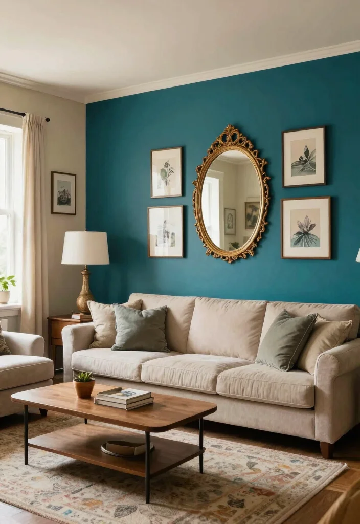 16 Downstairs Living Room Ideas: Cozy Practical Layouts - 8. Accent Walls to Create Depth 1