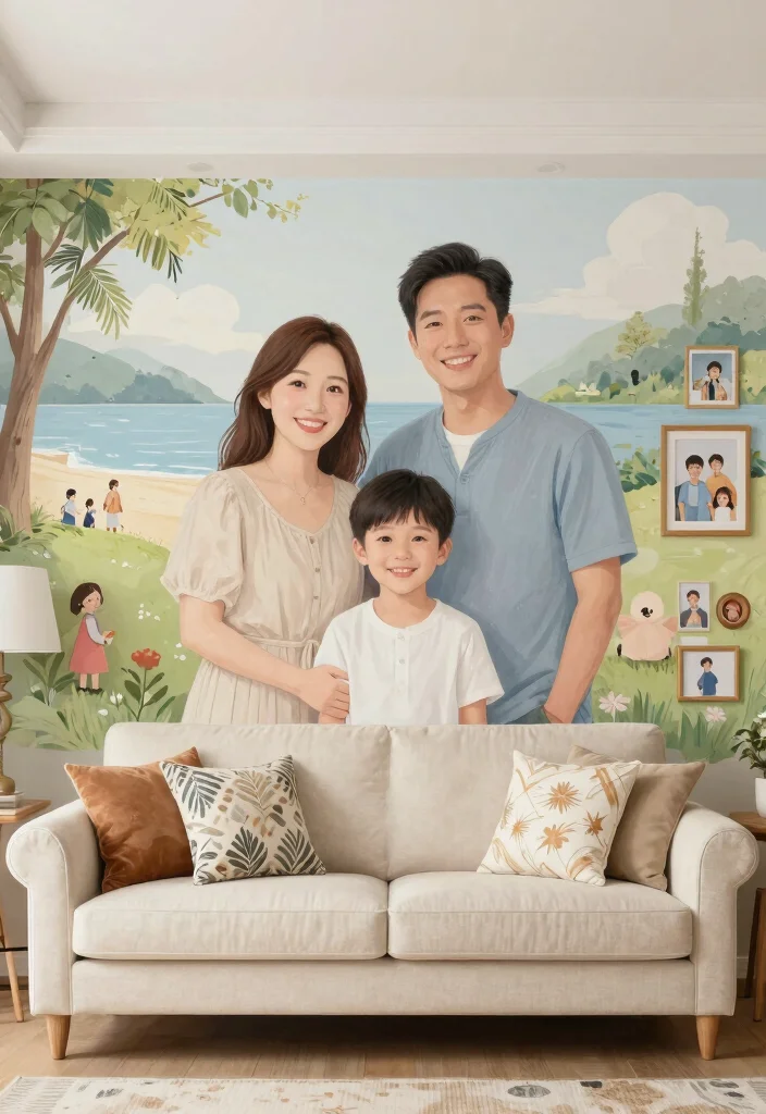 16 Living Room Mural Ideas for Artistic Statement Walls - 11. Personalized Creations: Your Own Art 1