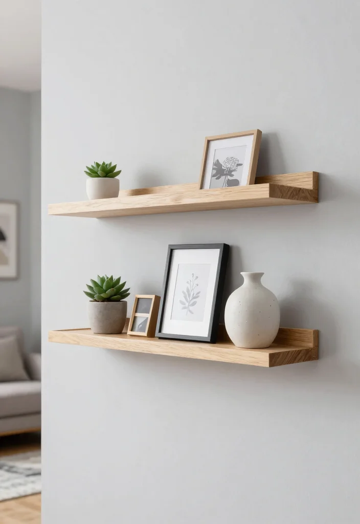 16 Living Room Shelving Ideas Practical and Decorative - 1. Sleek Minimalist Floating Shelves 1