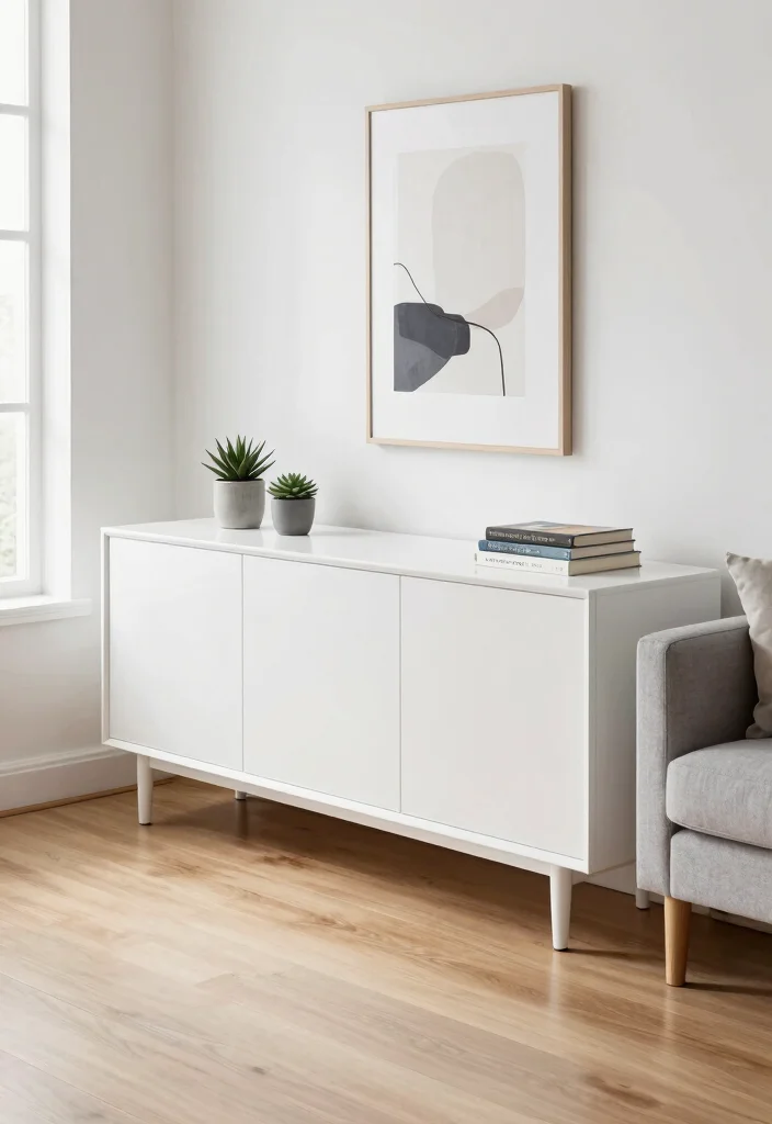 16 Sideboards Living Room Ideas: Storage Meets Style - 1. Minimalist Marvel 1