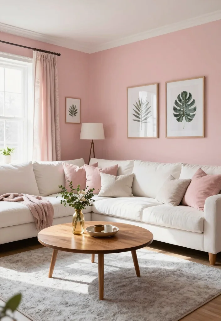 16 Warm Living Room Colors Ideas Cozy Inviting Palettes - 3. Warm Blush Pink 1