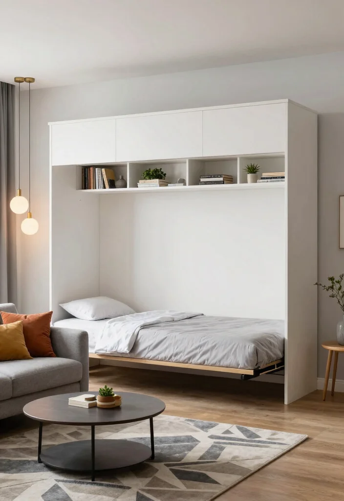 17 Bed Living Room Ideas: Smart Studio Layouts - 1. The Murphy Bed Magic 1