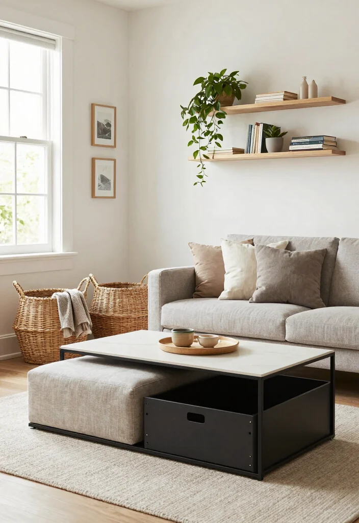 17 Bed Living Room Ideas: Smart Studio Layouts - 4. Stylish Storage Solutions 1