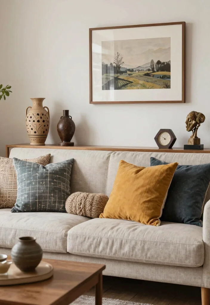 17 Inviting Living Room Ideas Comfortable and Welcoming - 14. Incorporate Unique Accessories 1