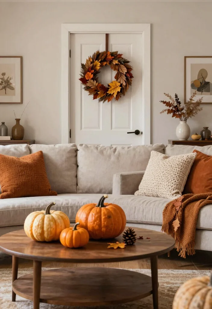 17 Inviting Living Room Ideas Comfortable and Welcoming - 16. Implement Seasonal Decor 1