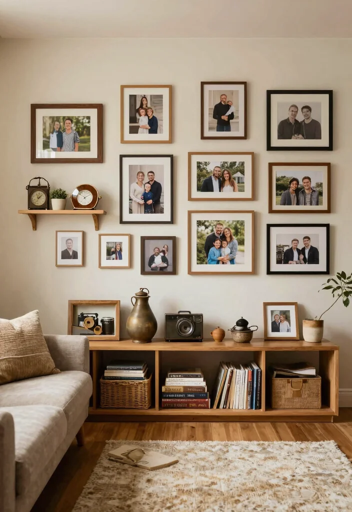 17 Living Room Video Ideas Aesthetic Setup Inspiration - 7. Personal Touches with Art and Decor 1